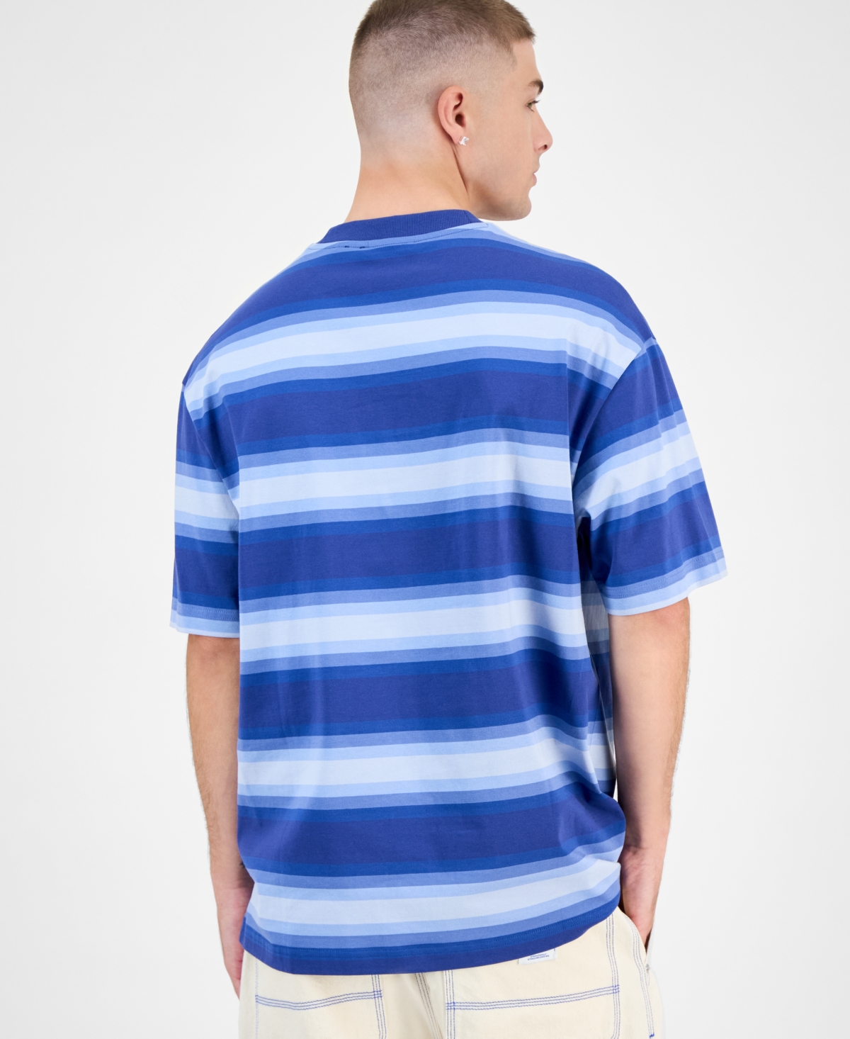 Hugo Boss Men's Cotton Nisote Striped Crewneck T-Shirt