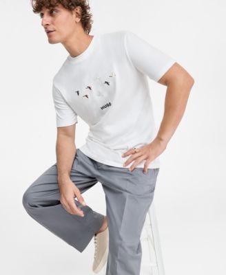 Men's Dugolini Short-Sleeve Embroidered Logo & Birds T-Shirt