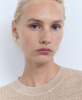 Women's Short-Sleeved Lurex Sweater