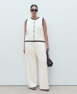 Women's Contrast Detail Knitted Sweater Vest