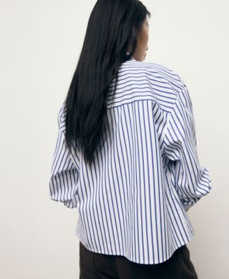 Women's Striped Cropped Shirt