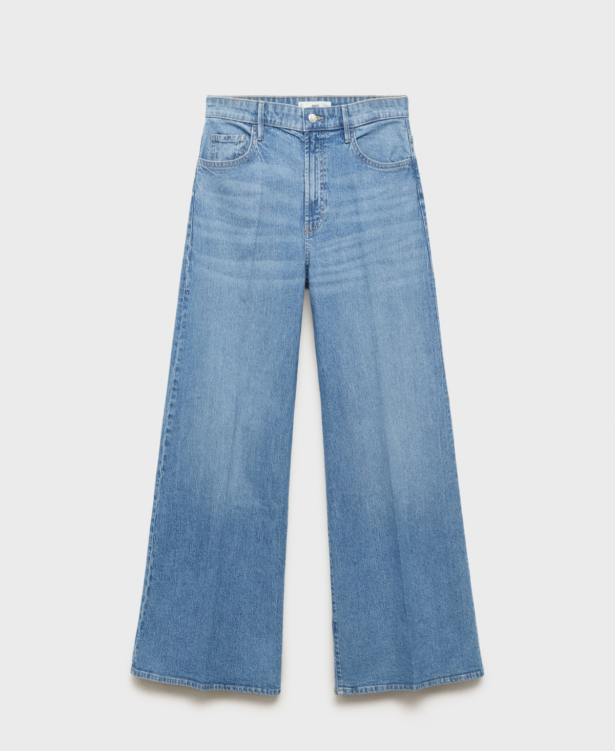 Mango Women's High-waisted Wide-leg Jeans In Blue