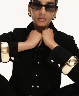 Women's Buttons Suede Leather Jacket