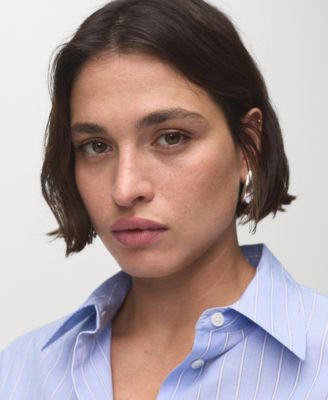 Women's Cotton and Lyocell Blend Straight Shirt