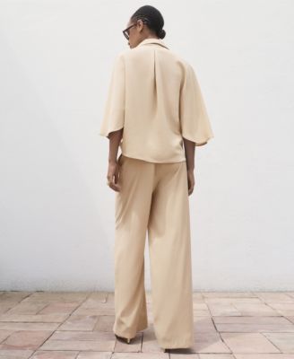 Women's Straight-Fit Pleated Pants