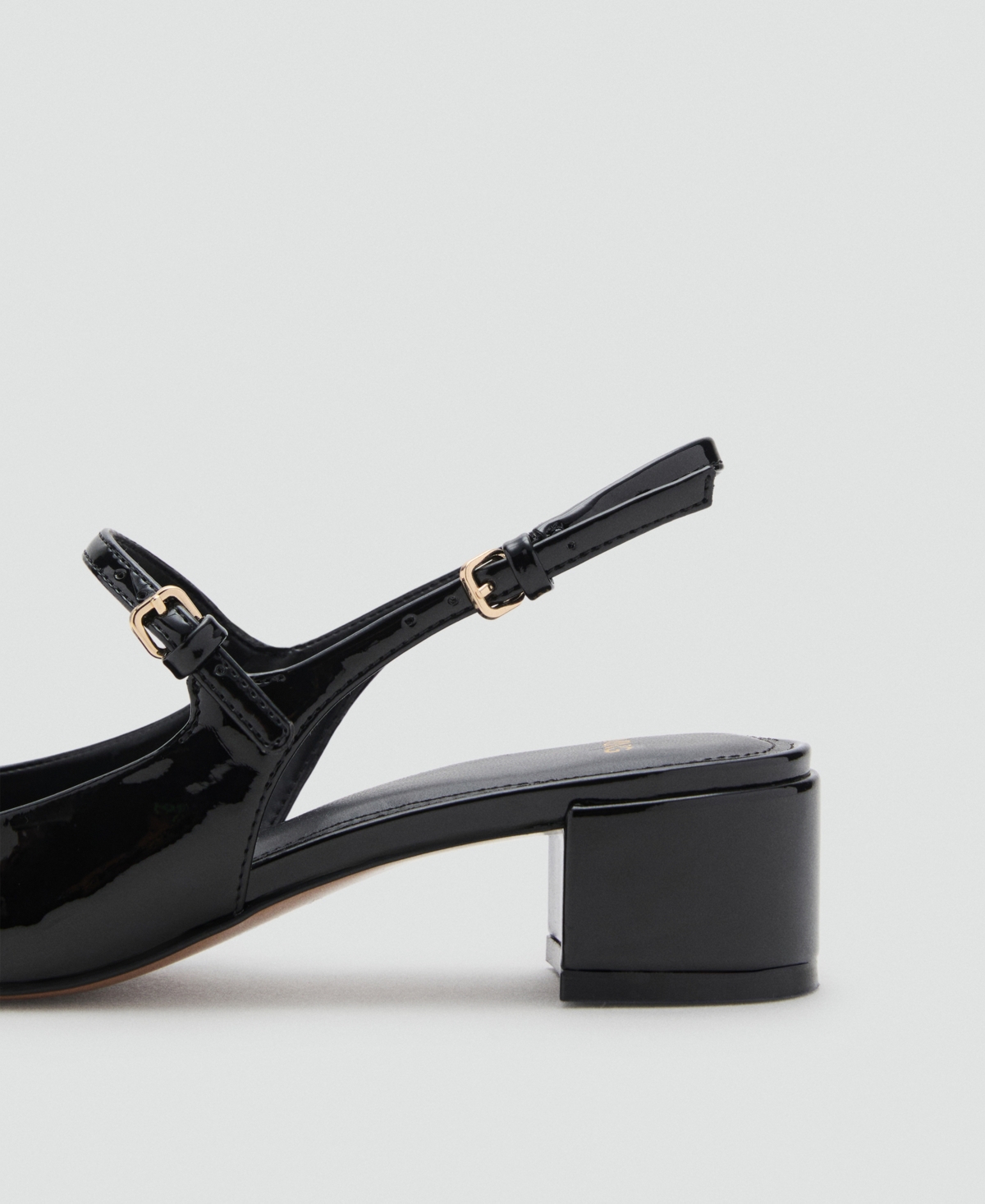 Mango Women's Patent Leather-effect Block-heel Shoes In Black