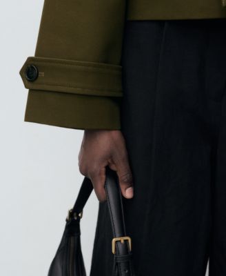 Women's Oversized Short Double-Breasted Trench Coat