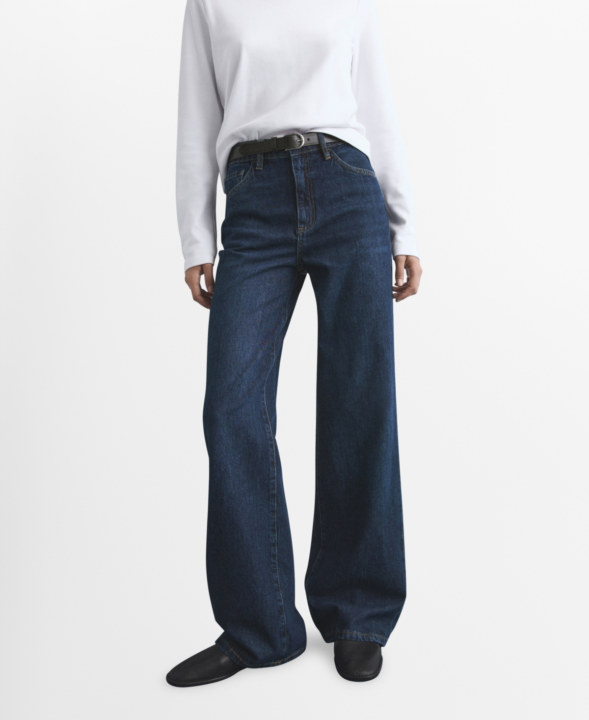 Mango Women's Danila Wide Leg High-Rise Jeans