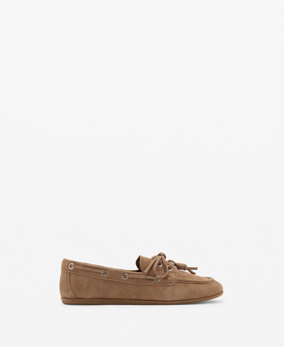 Mango Women's Suede Boat Shoes In Nude