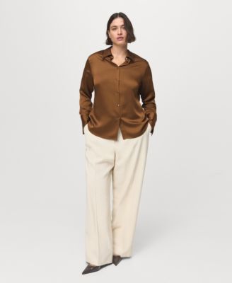 Women's Satin Finish Flowy Shirt