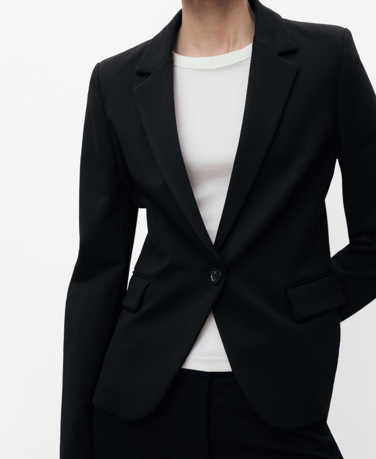 Mango Women's Fitted Suit Jacket In Black