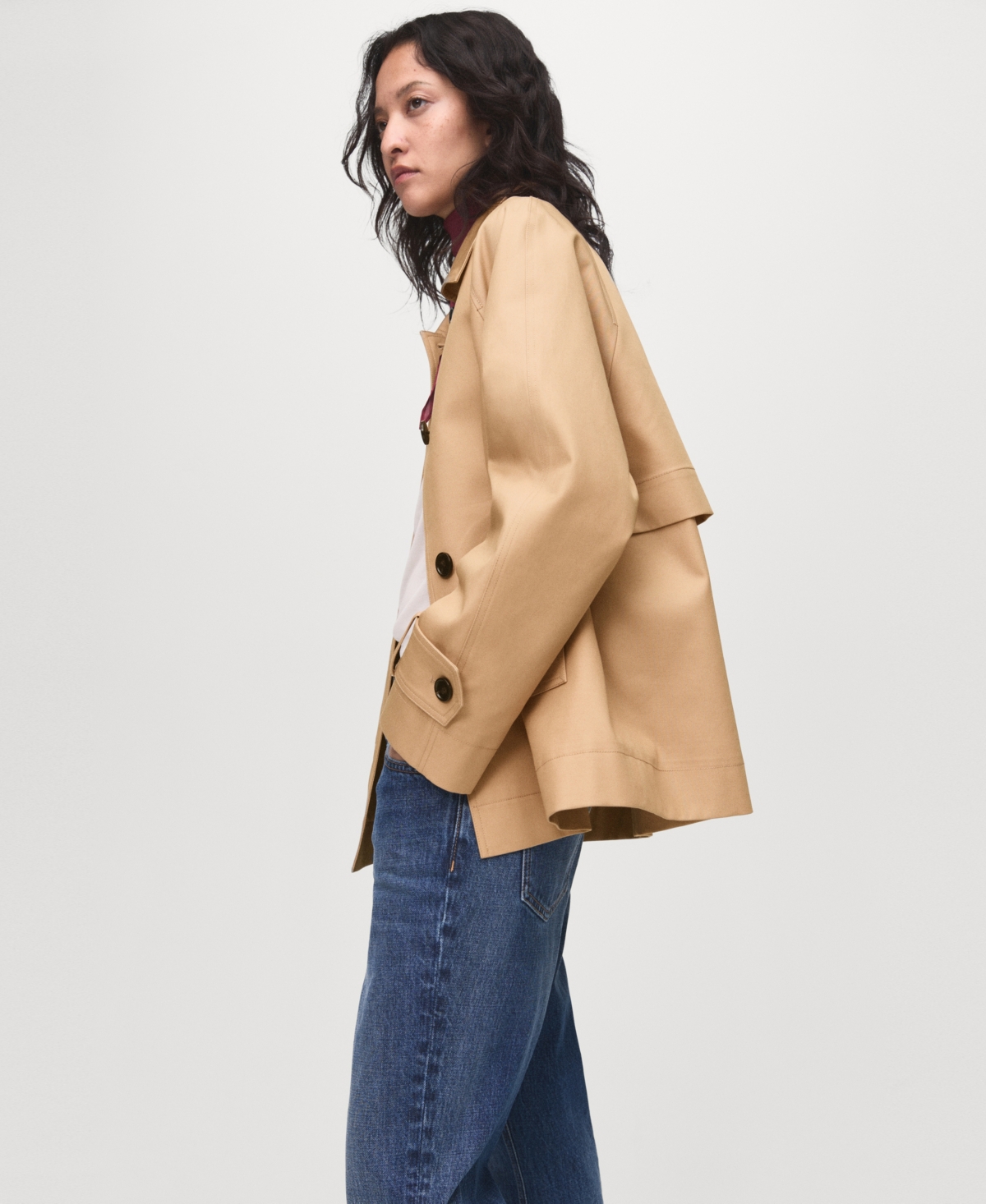 Mango Women's Epaulettes Detail Oversized Parka In Brown