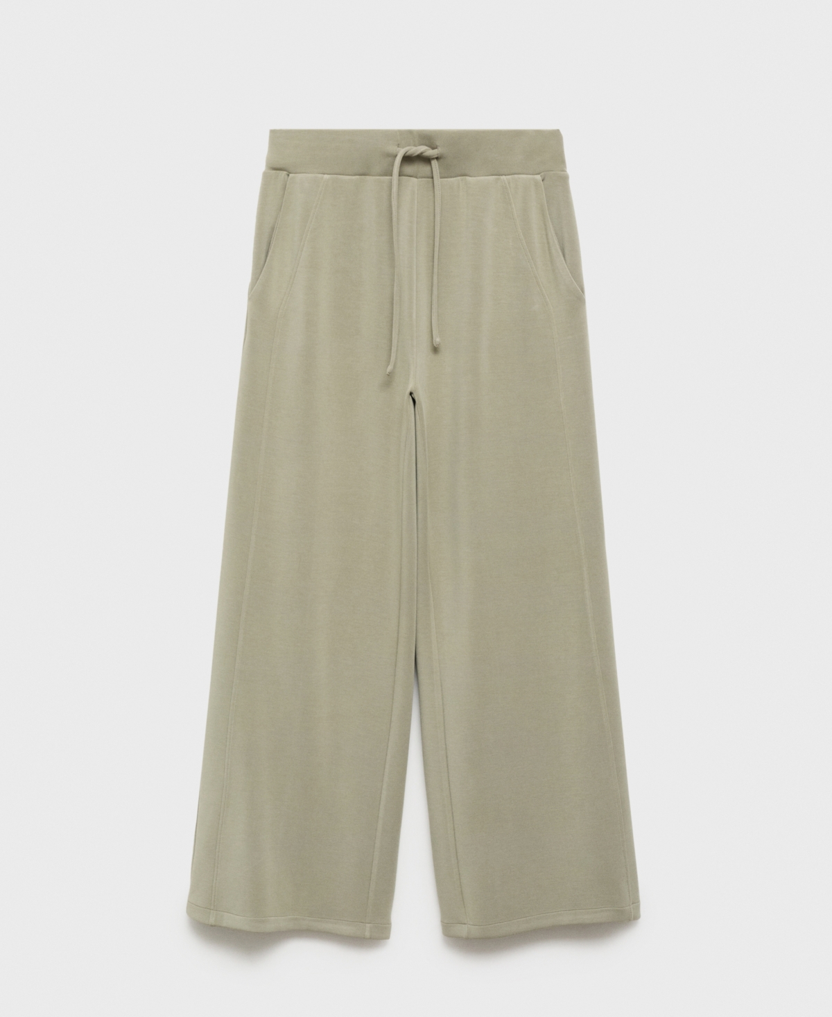 Mango Drawstring Jogger Trousers Khaki In Neutral