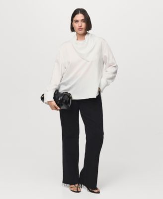 Women's Handkerchief Detail Striped Blouse