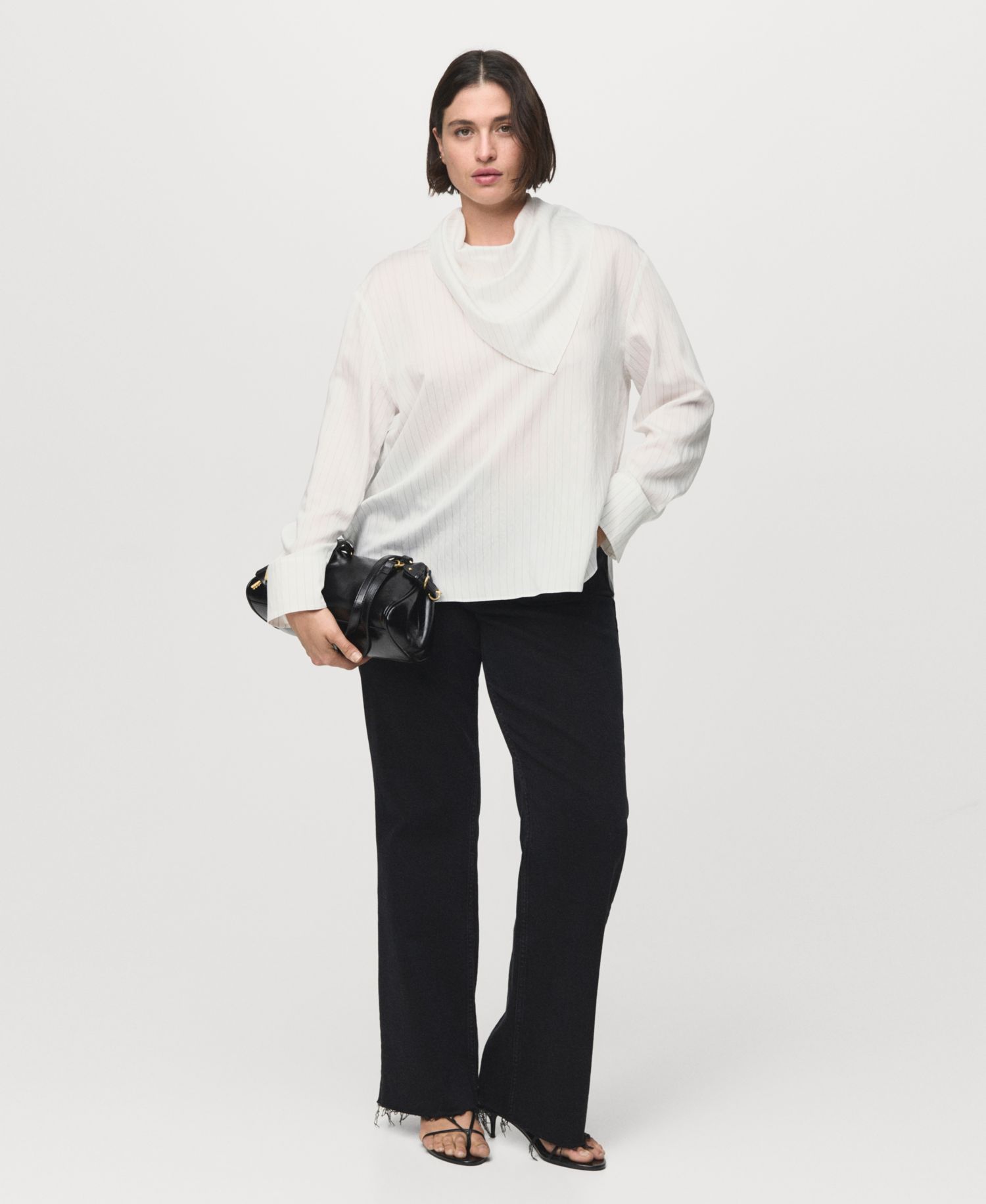 Women's Handkerchief Detail Striped Blouse
