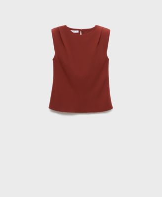 Women's Shoulder Pads Ruched Blouse