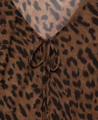 Women's Long Sleeve Leopard Print Dress