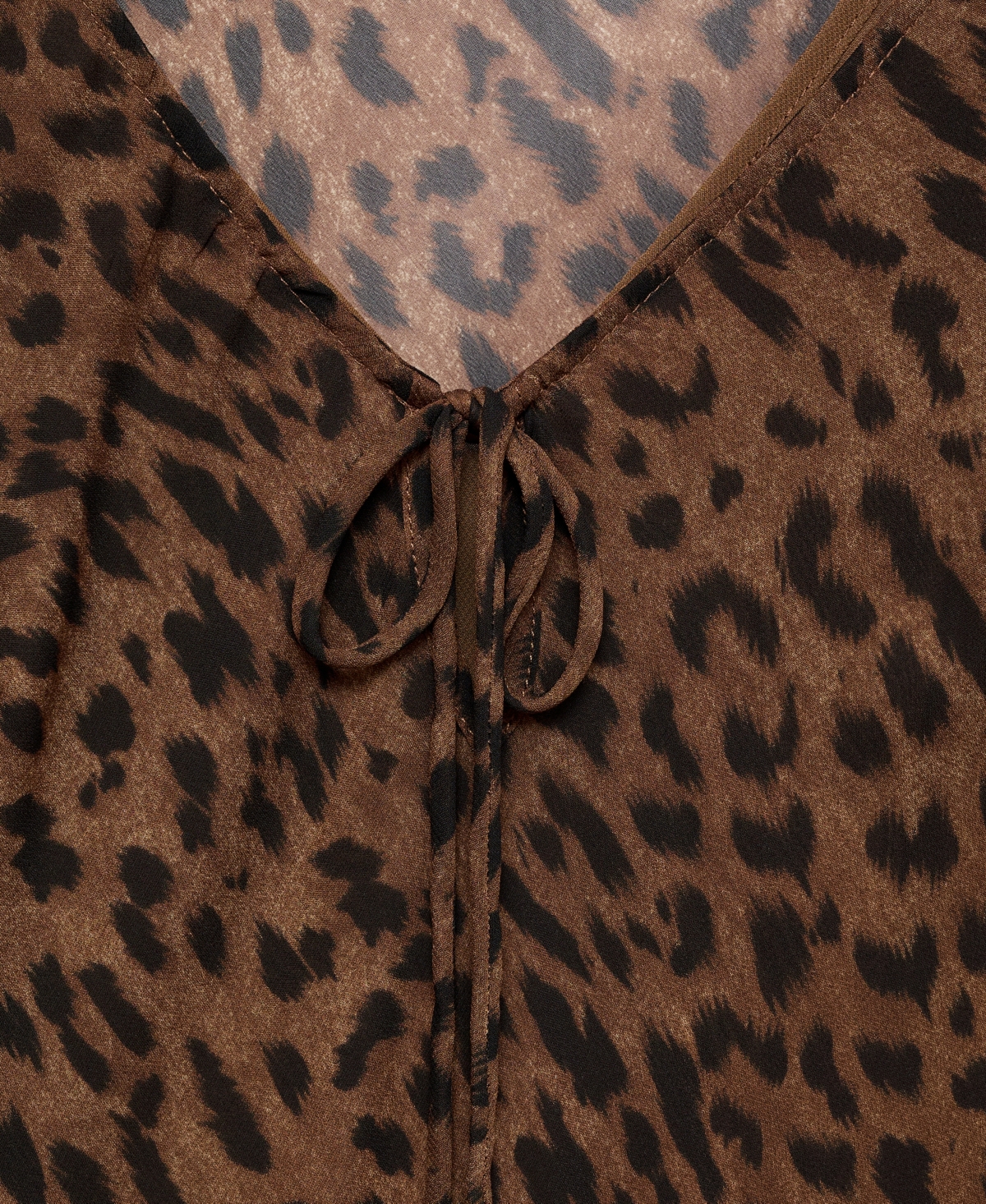 Mango Women's Long Sleeve Leopard Print Dress