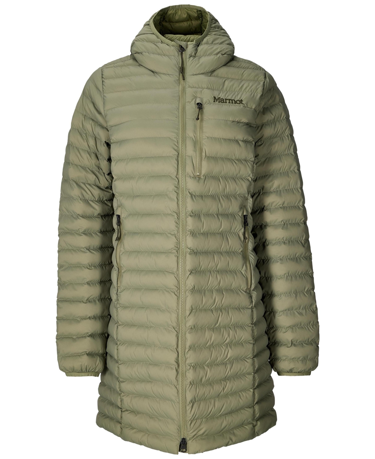 Marmot Women's Echo Featherless Hooded Long Jacket In Green