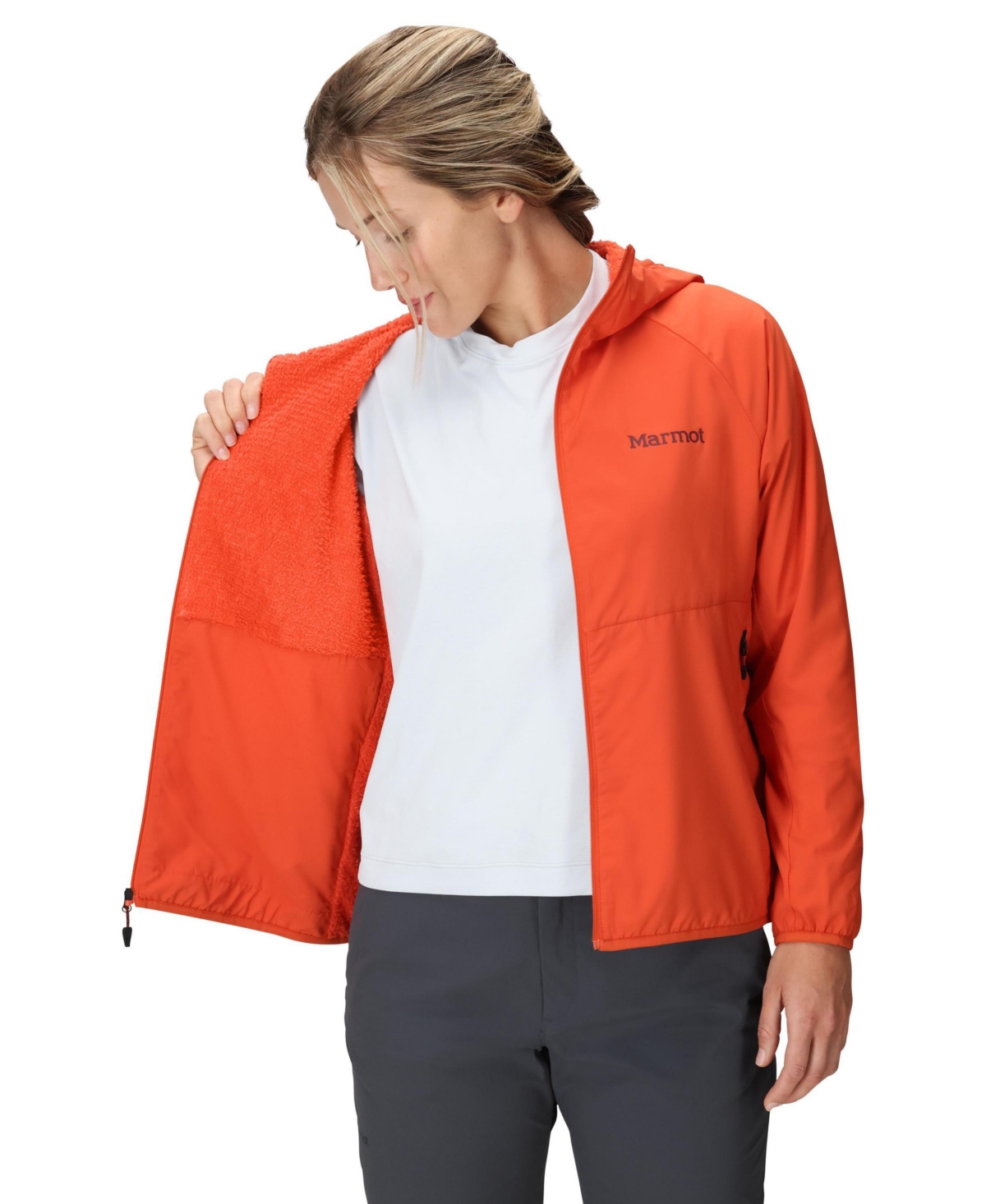 Marmot Women's Raglan Sleeve Hooded Sweatshirt In Orange