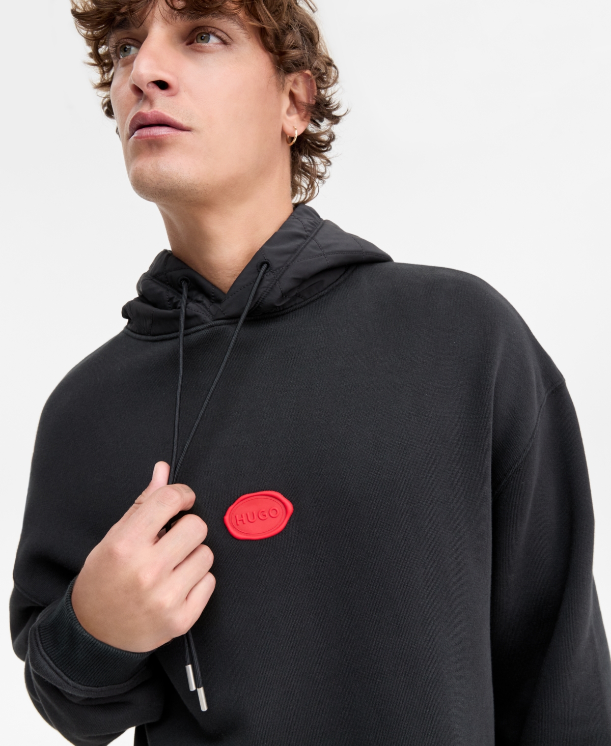 Hugo Boss Dilvano Oversized Wax Logo Pullover Hoodie
