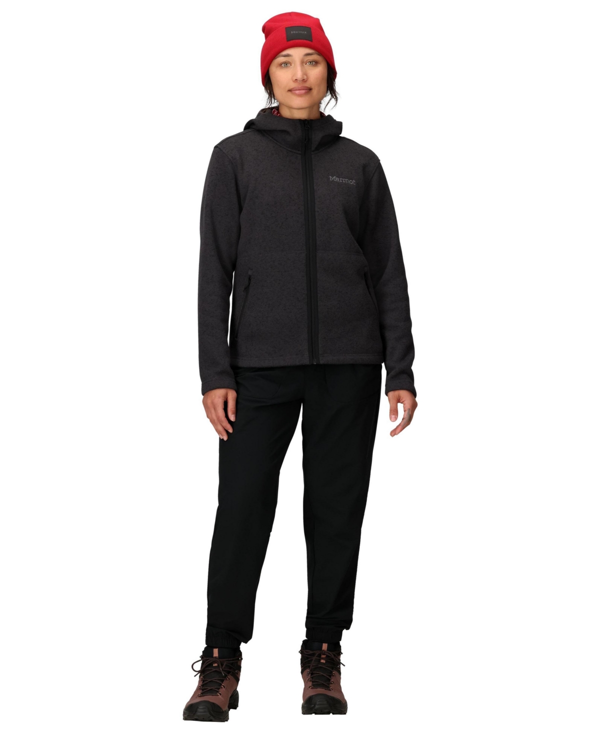 Marmot Women's Drop Line Full-zip Sweater Hoodie In Black