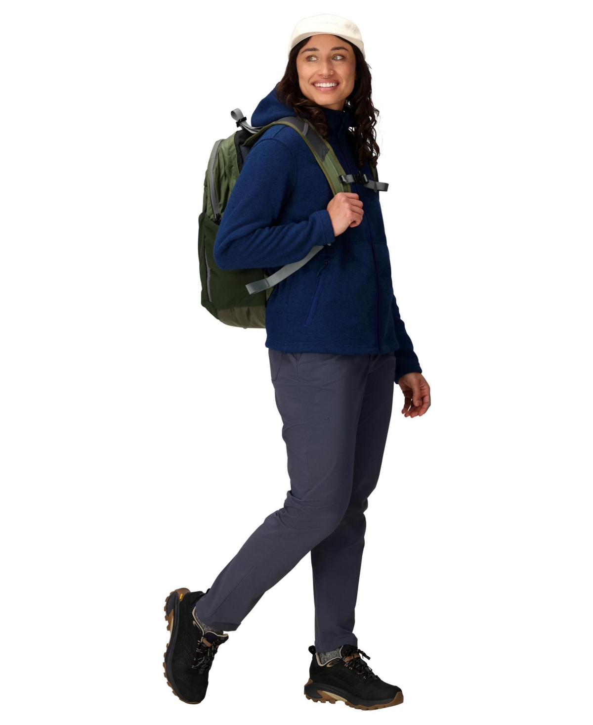 Marmot Women's Drop Line Full-zip Sweater Hoodie In Blue