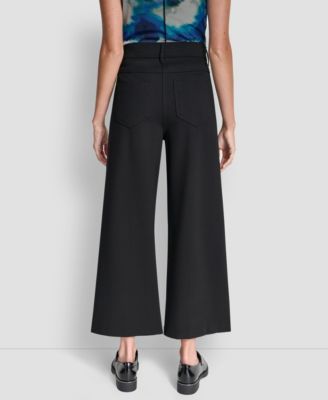 Women's Wide-Leg Cropped Ponte Pants