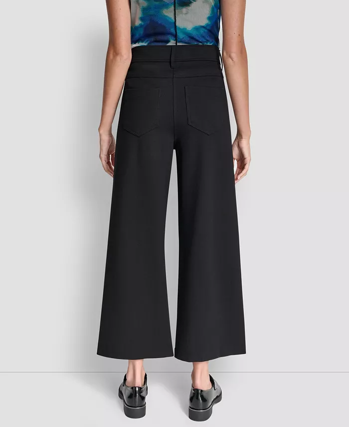 Women's Wide-Leg Cropped Ponte Pants - thumbnail 2