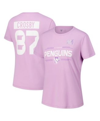 LevelWear - Women's Sidney Crosby Lavender Pittsburgh Penguins Hockey Fights Cancer Anthem Name Number T-Shirt