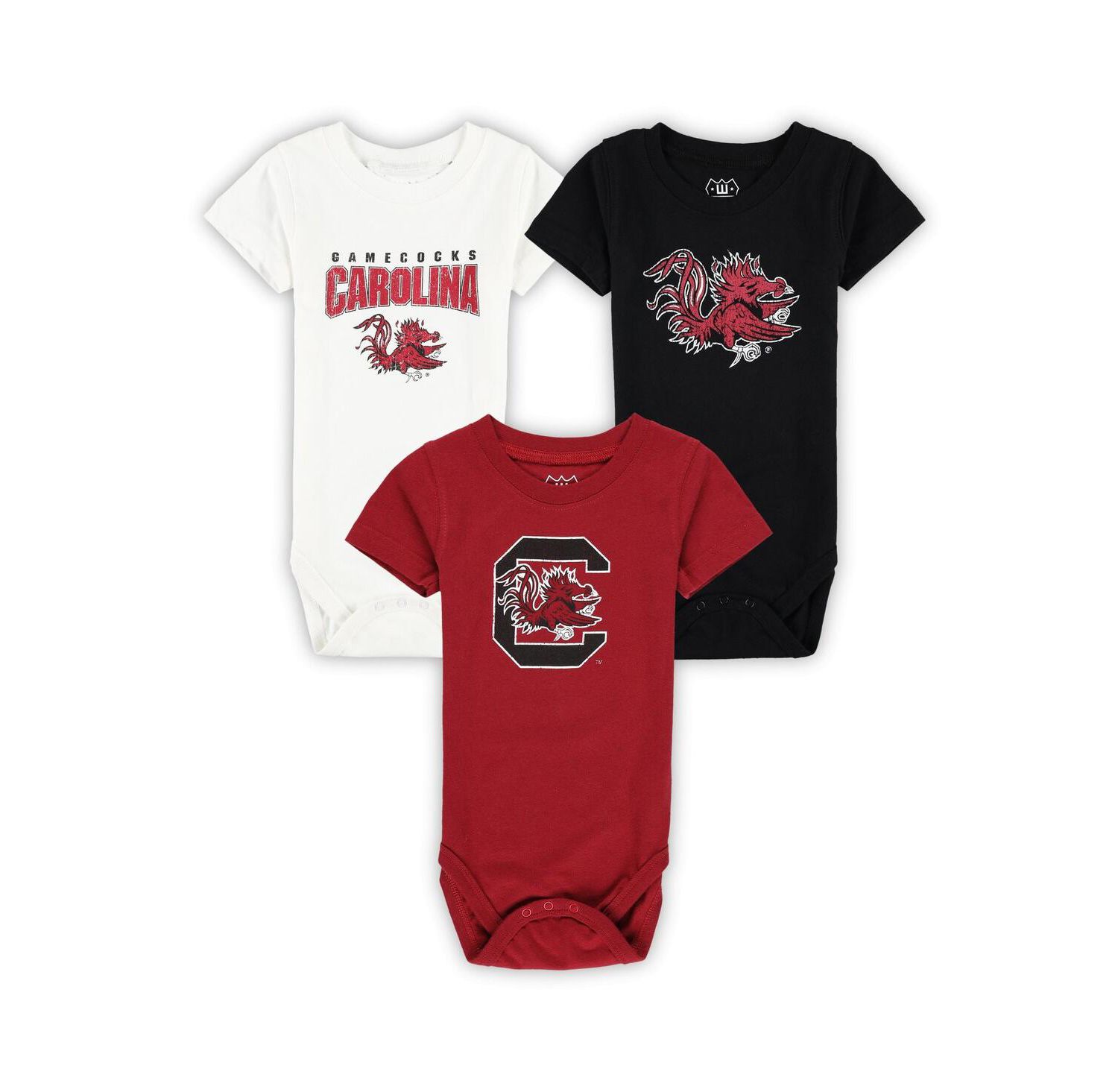 Baby Boys and Girls 3-Pack South Carolina Gamecocks Bodysuit Set