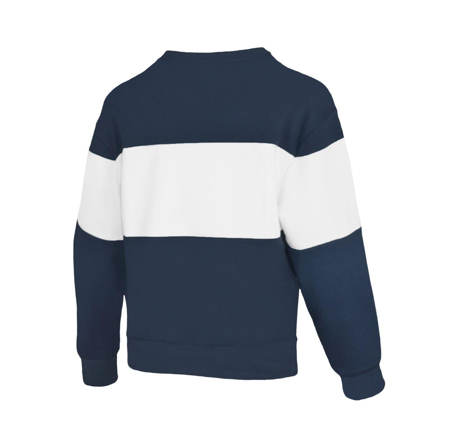 Women's Navy Dallas Cowboys Bling Color Block Terry Sweatshirt