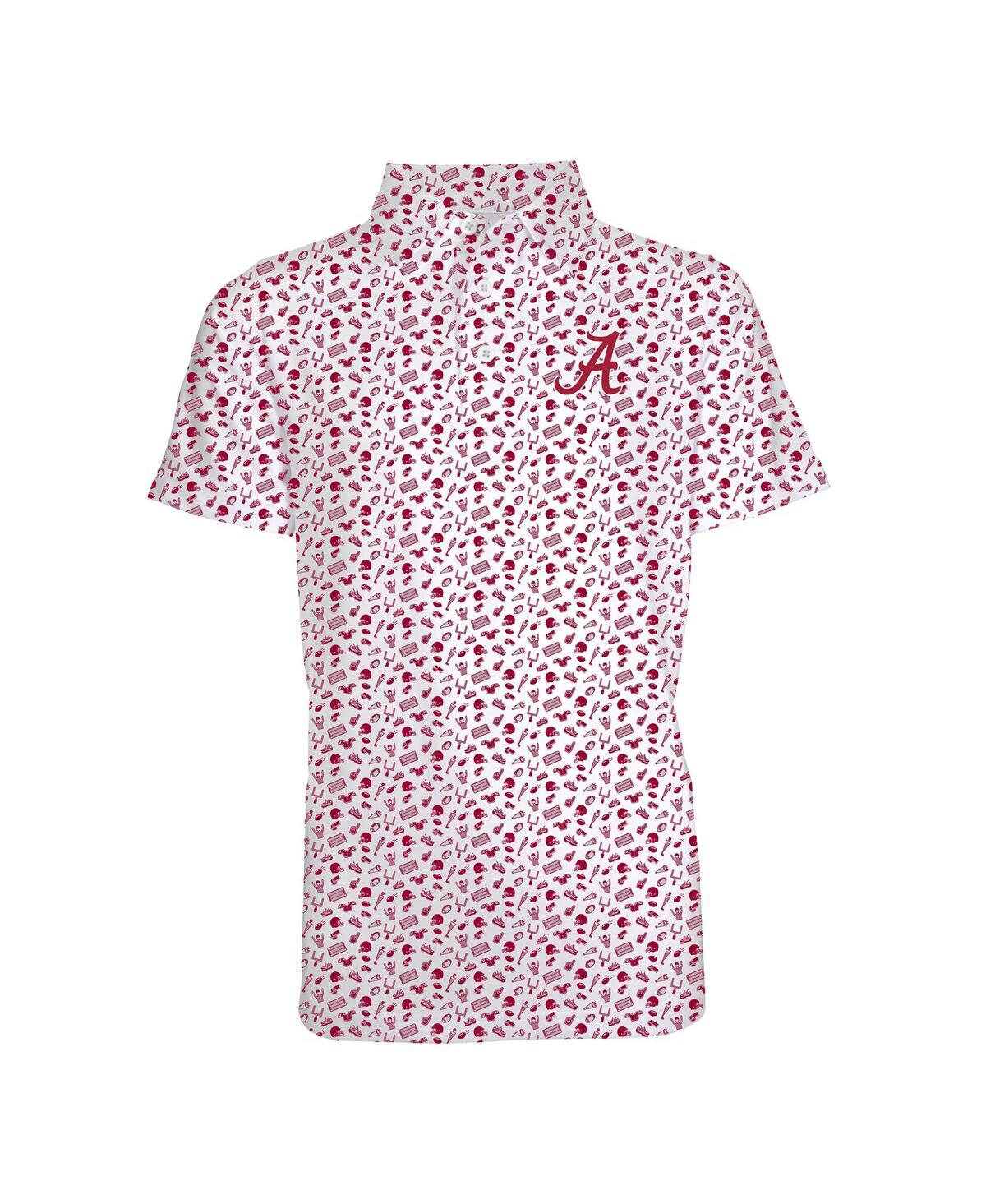 Garb Toddler Cardinal Alabama Crimson Tide Tom Allover Print Performance Polo Shirt In Pink