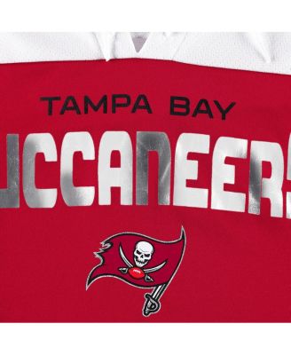 Women's Red/White Tampa Bay Buccaneers Double Team 3/4-Sleeve Lace-Up T-Shirt