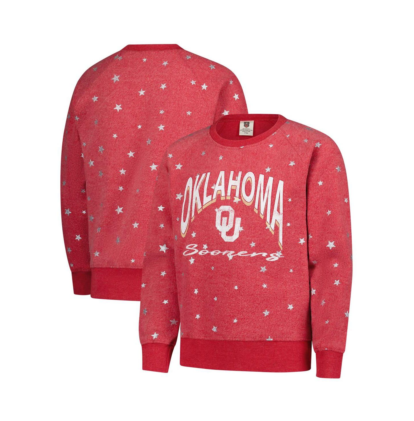 Толстовка Wes & Willy Crimson Oklahoma Sooners Shimmer Star Reverse для девочек — фото 1