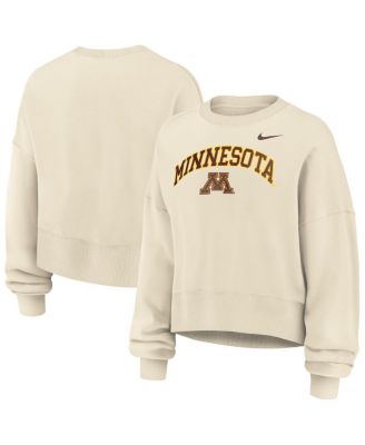 Nike - Women's Natural Minnesota Golden Gophers Phoenix Fleece Oversized Cropped Sweatshirt
