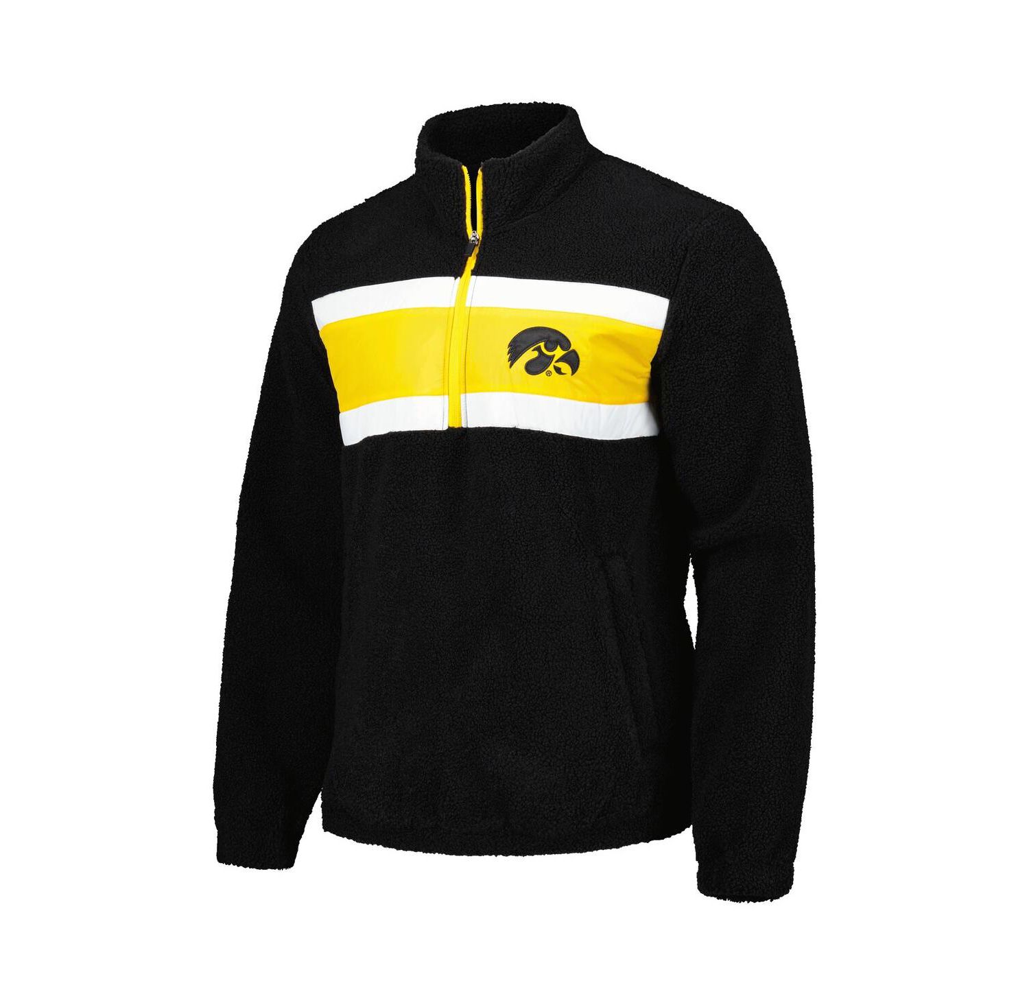 Men's Black Iowa Hawkeyes Pinch Runner Half-Zip Sweatshirt