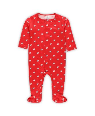 ZooZatz - Baby Boys and Girls Red Wisconsin Badgers Magnetic Closure Sleeper