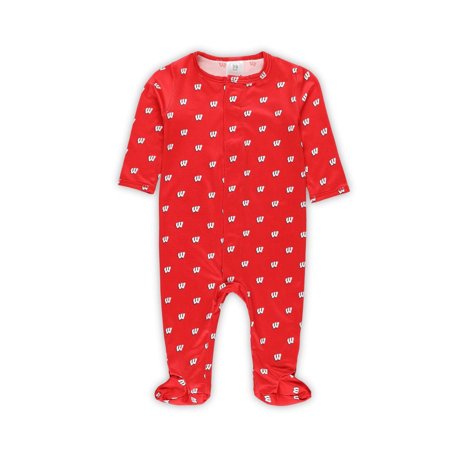 Baby Boys and Girls Red Wisconsin Badgers Magnetic Closure Sleeper