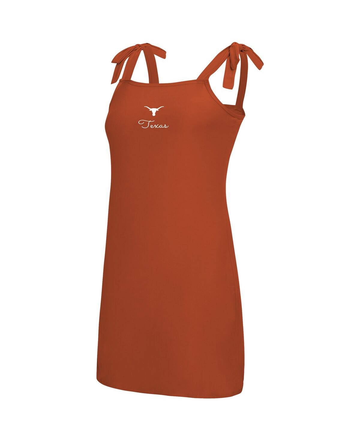 Concepts Sport Women's Texas Orange Texas Longhorns Tie-shoulder Nightdress In Red