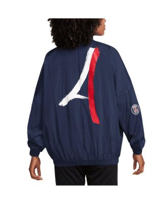 Women's Navy Paris Saint-Germain Essential Wind Runner Full-Zip Jacket