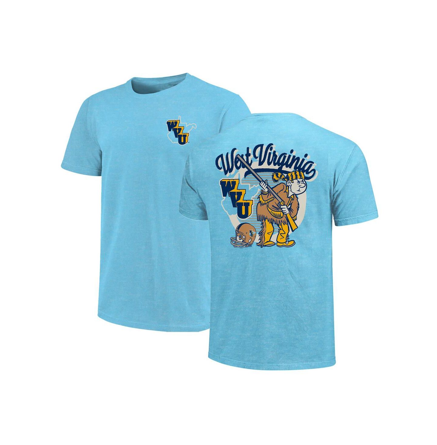 Мужская футболка Image One Light Blue West Virginia Mountaineers Throwback Retro Badge Script — фото 1