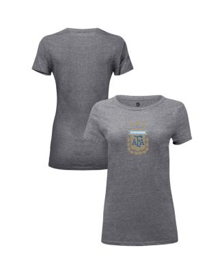 1863FC - Women's Heather Gray Argentina National Team Color Badge Tri-Blend T-Shirt