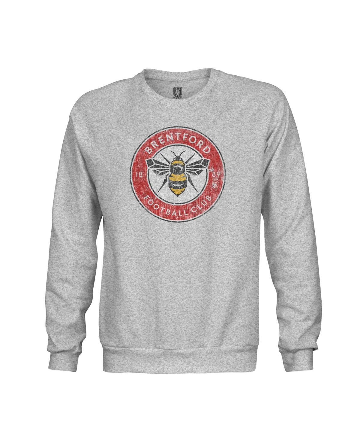 1863fc Men's Heather Gray Brentford Fc Color Badge Pullover Sweatshirt In Gray