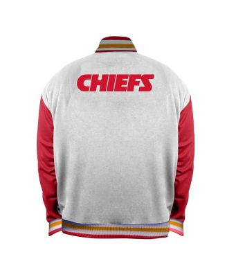 Women's White Kansas City Chiefs Plus Size Full-Snap Satin Jacket