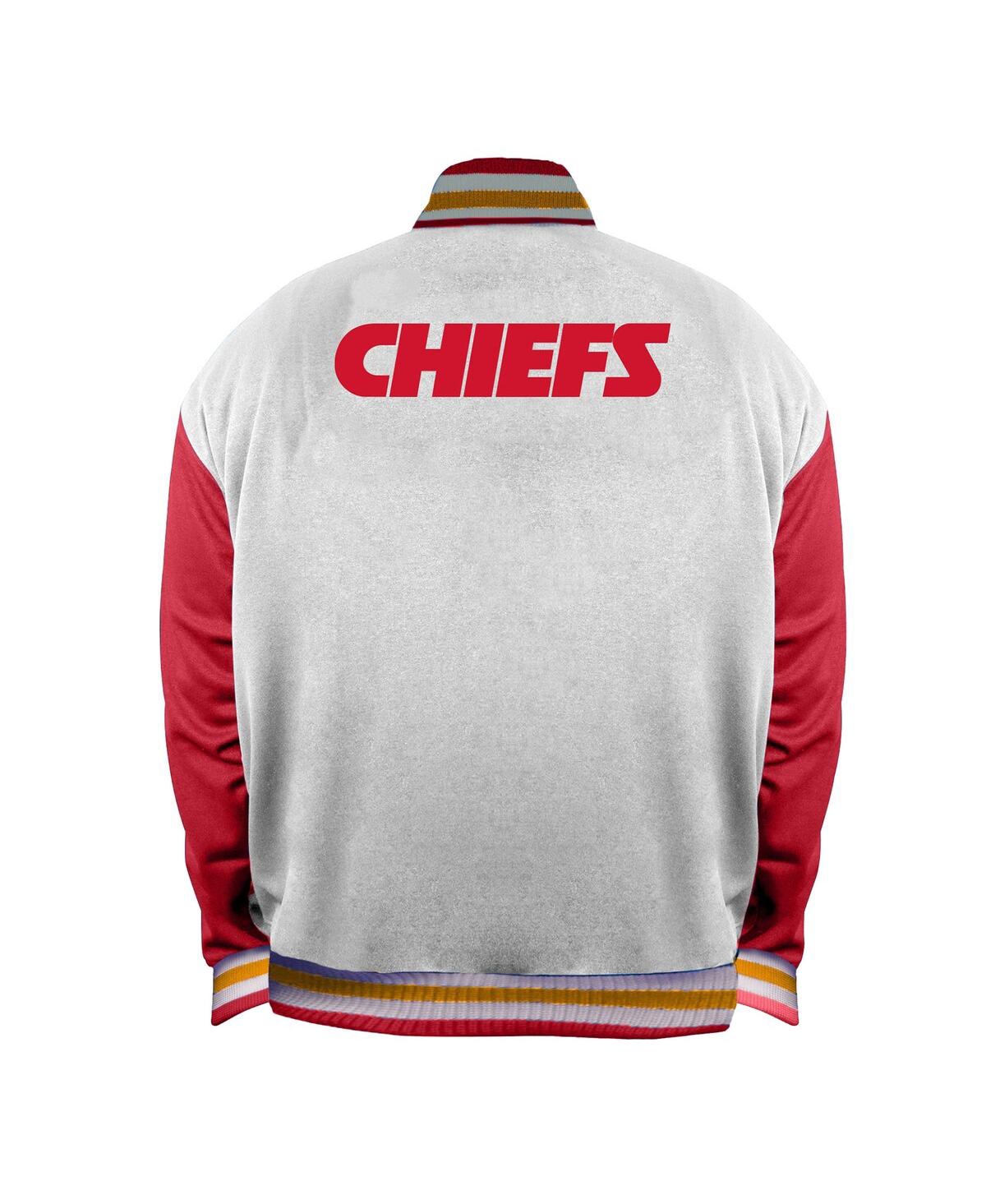 Mitchell & Ness Women's White Kansas City Chiefs Plus Size Full-snap Satin Jacket In White