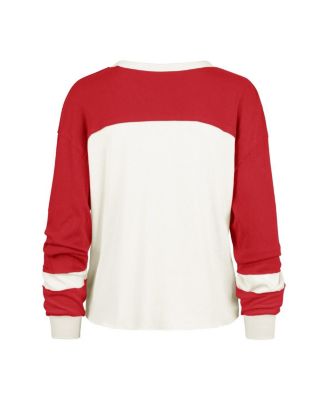 Women's Cream San Francisco 49ers Double Header Curve Toni Long Sleeve T-Shirt