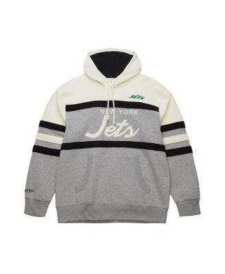 Men's&nbsp;Heather Gray New York Jets Head Coach Vintage Logo Pullover Hoodie