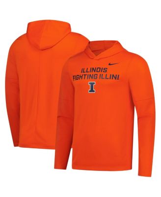 Nike - Men's Orange Illinois Fighting Illini 2025 Sideline Dri-FIT Long Sleeve Hoodie T-Shirt