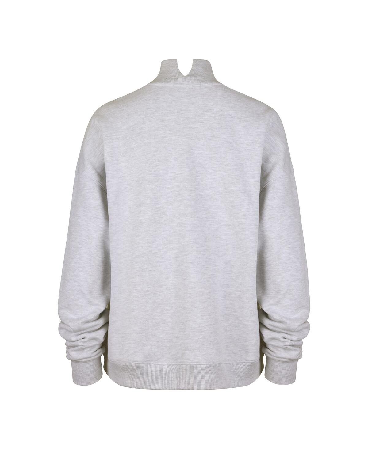 47 Brand Women's Heather Gray Dallas Cowboys Vantage Mock Neck Pullover Sweatshirt In Gold